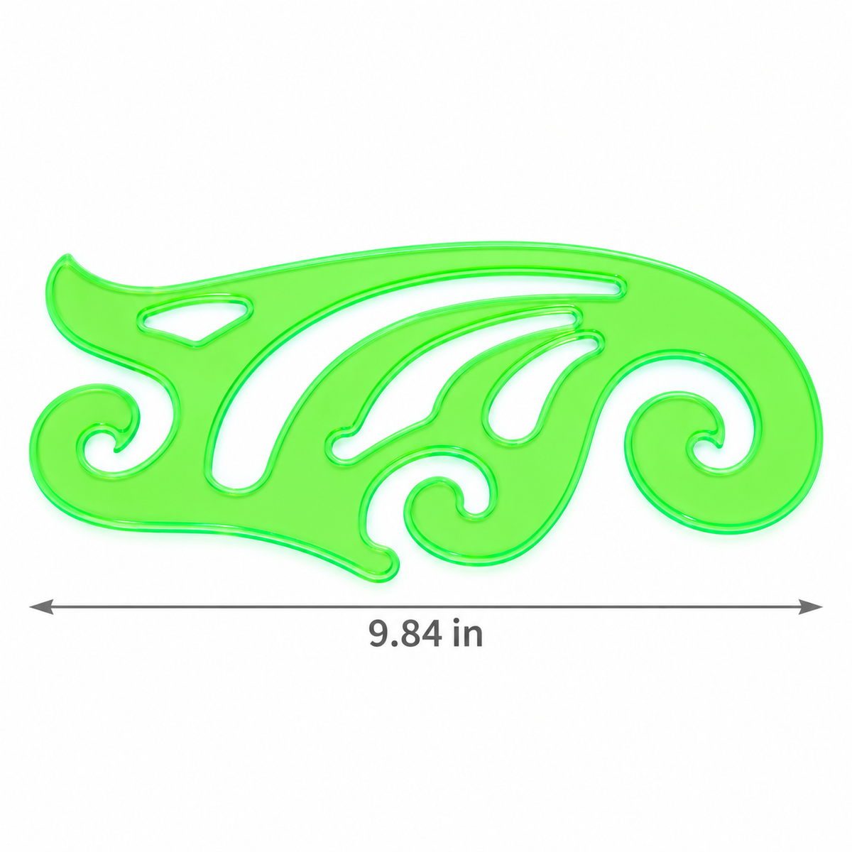 Template length of 9.84 inches