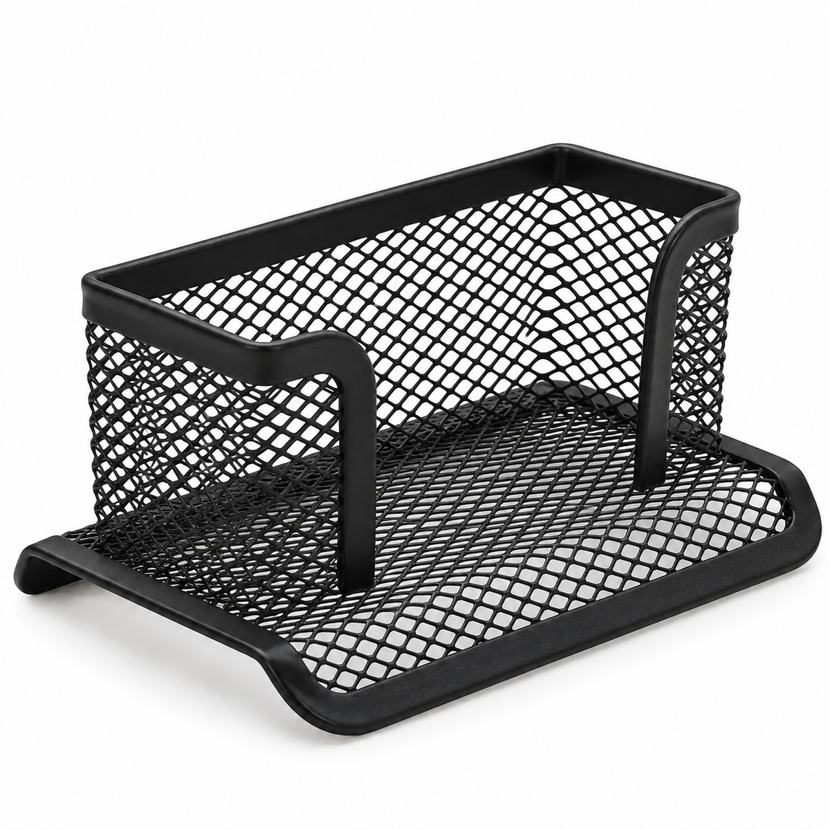 Empty black mesh business card holder