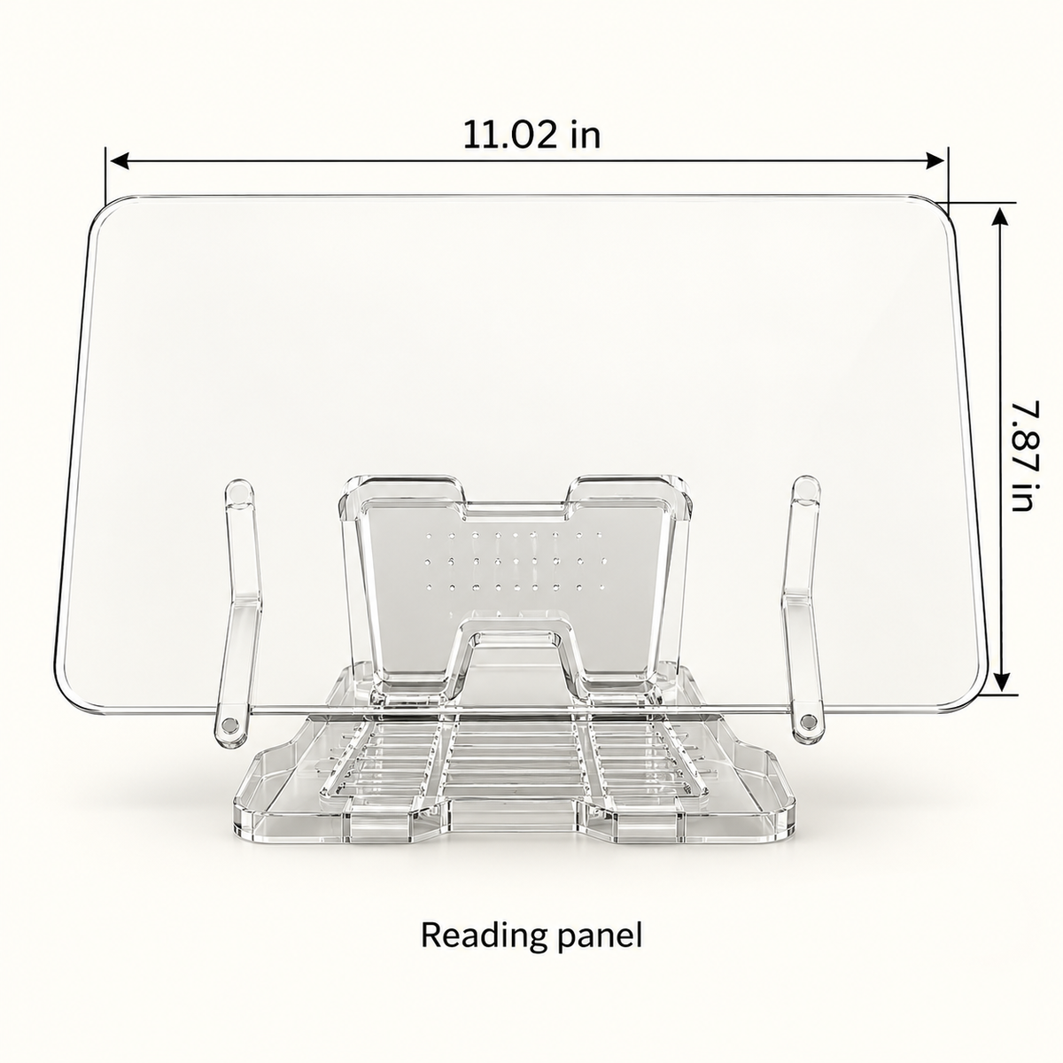 Reading panel dimensions: 11.02 by 7.87 inches