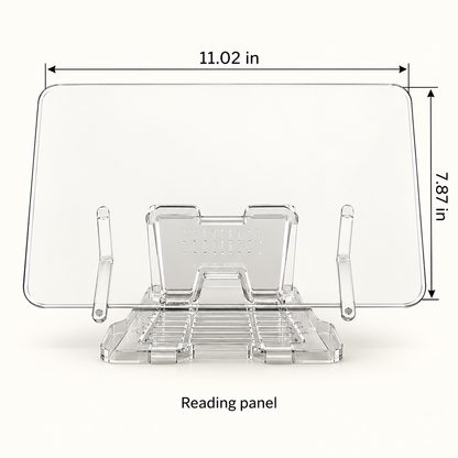 Reading panel dimensions: 11.02 by 7.87 inches