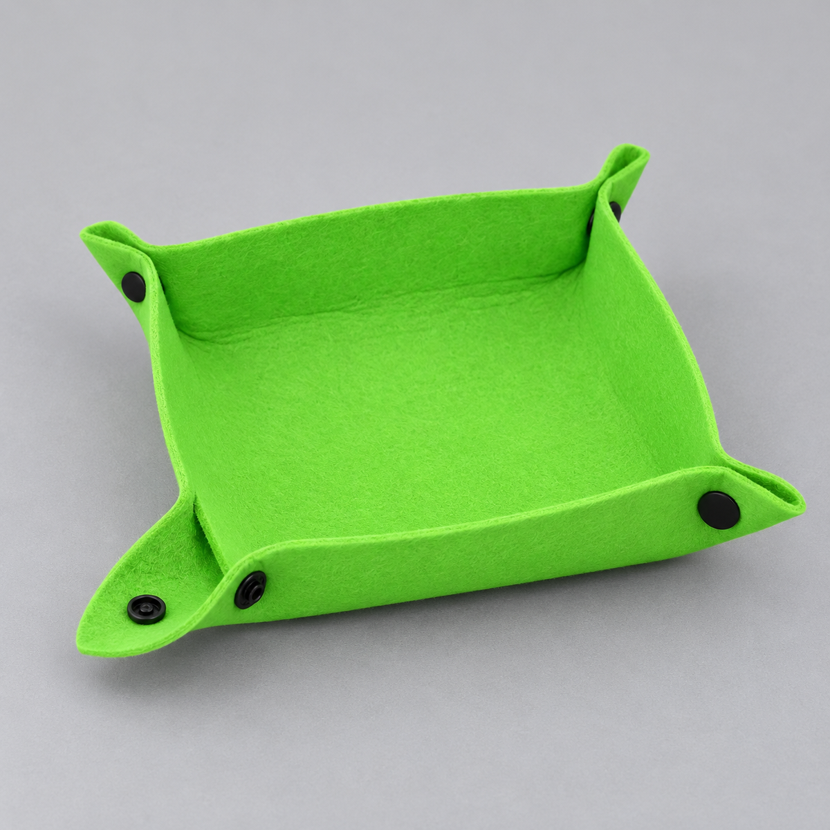 One corner opened to show snap construction