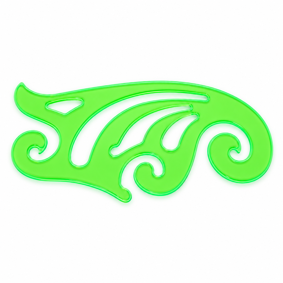 Green multi-channel French curve template