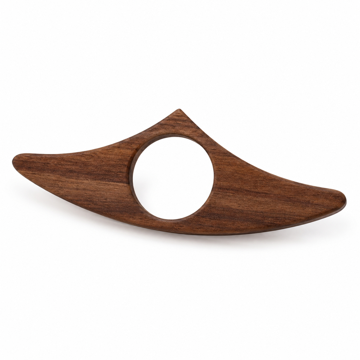 Plain dark walnut thumb page holder on white