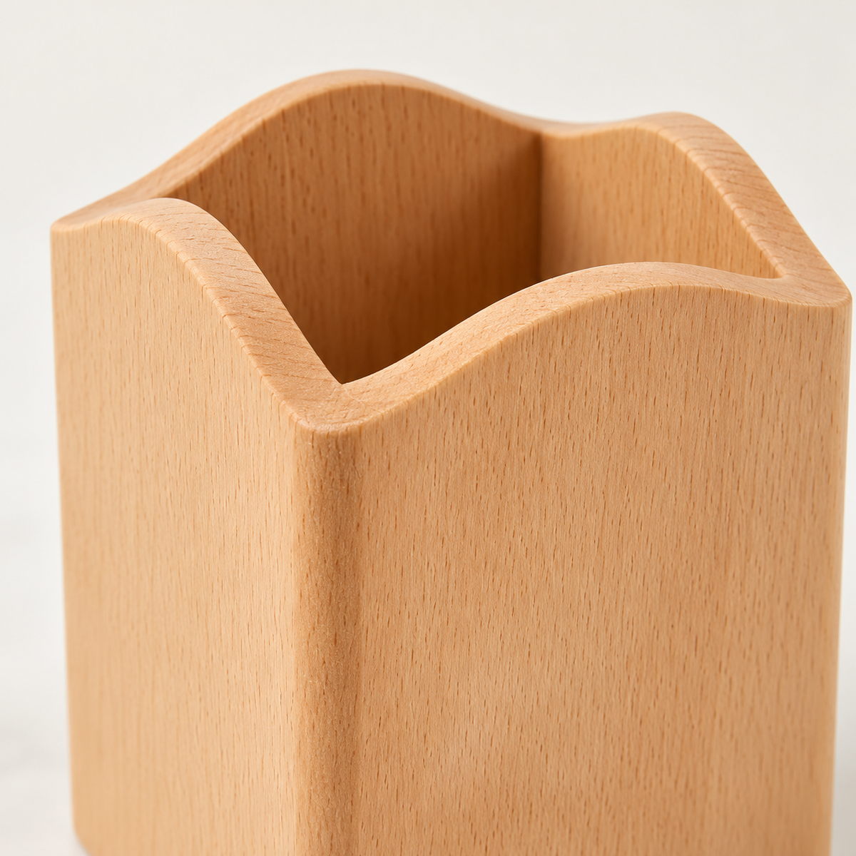 Natural grain and curved upper edge detail