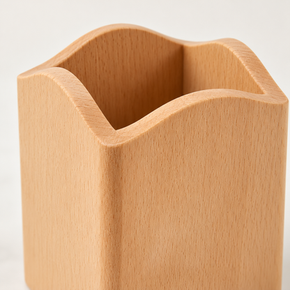 Natural grain and curved upper edge detail