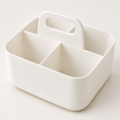 Central oval carry handle and divider details